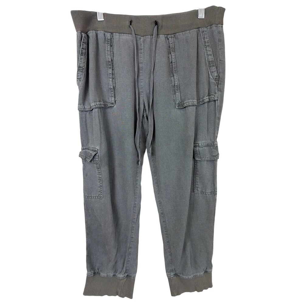 Caslon Brown / Taupe Linen Blend Cropped Pants Size SMALL